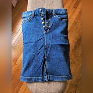 Joe's Jeans Blue Denim Button-Up Skirt Size 25 Inch Waist